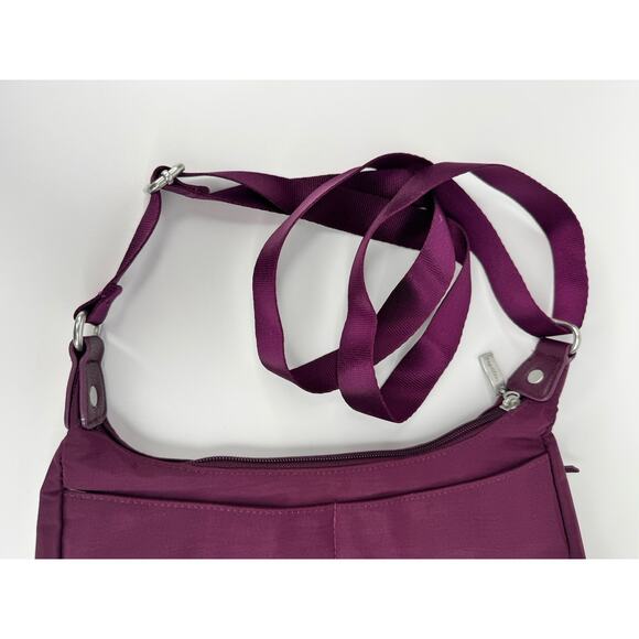 Baggallini Everyday Crossbody Bag Small Hobo Nylon Plum Purple Travel Purse - Picture 11 of 13